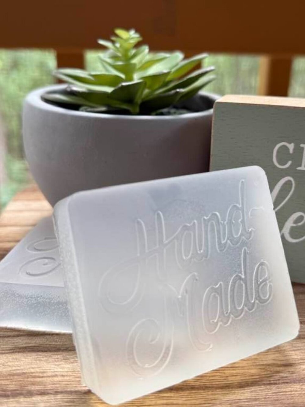 Two Bars of Pure Glycerin Soap - Handpoured - Fragrance Free - Sensitive Skin